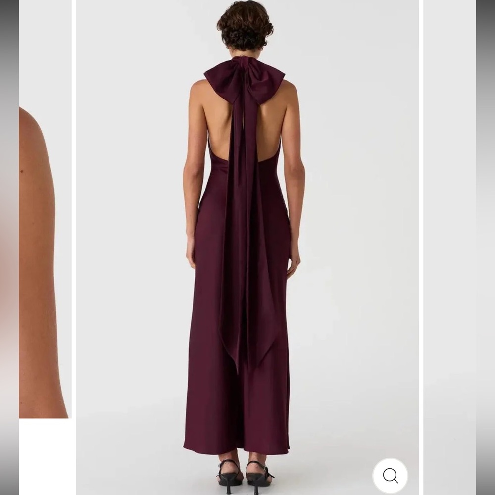 Misha Evianna Satin Gown Wine size medium